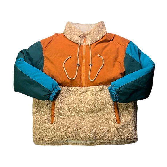 Sherpa/puffy pull over jacket - Picture 1 of 5